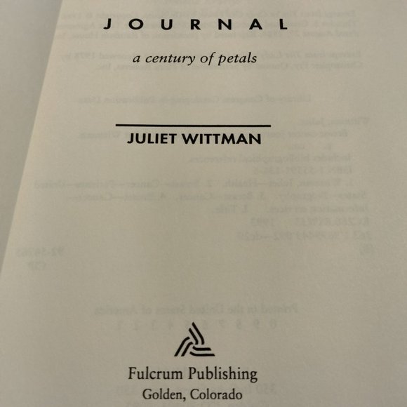 Breast Cancer Journal a Century of Petals Juliet Wittman Hardcover Dust jacket - Picture 3 of 6